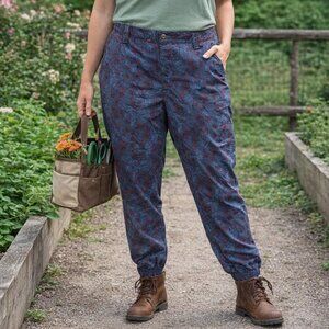 Duluth Trading Rootstock Floral Gardening Jogger Pants 16W Stretch Utility NWT